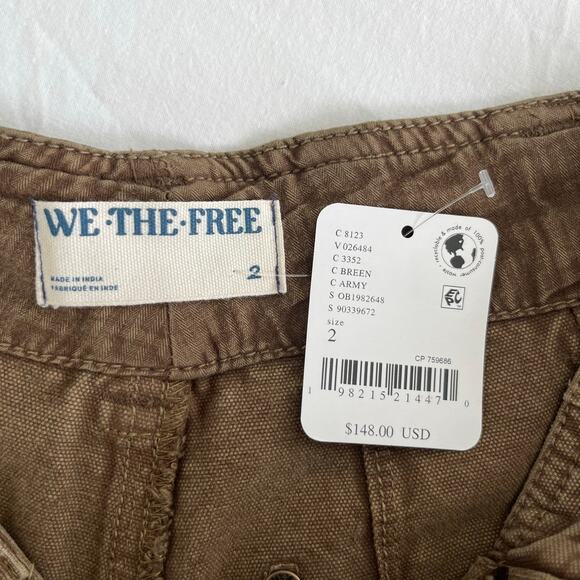 Free People We The Free NWT Supersonic Slim Crop Breen Brown Pants, Size 2 - Picture 6 of 13